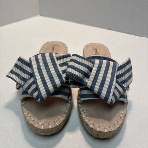 Seven Dials 'Wagner' Blue and White Slip On Slides Womens Sandals NEW SZ 7.5